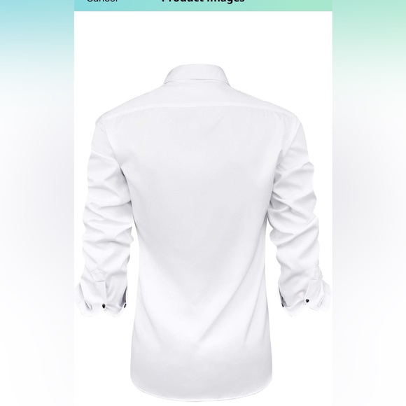 🔹NWT Mens Long Sleeve Stretch Dress Shirt Wrinkle-Free Regular Fit Button Down - Picture 2 of 7